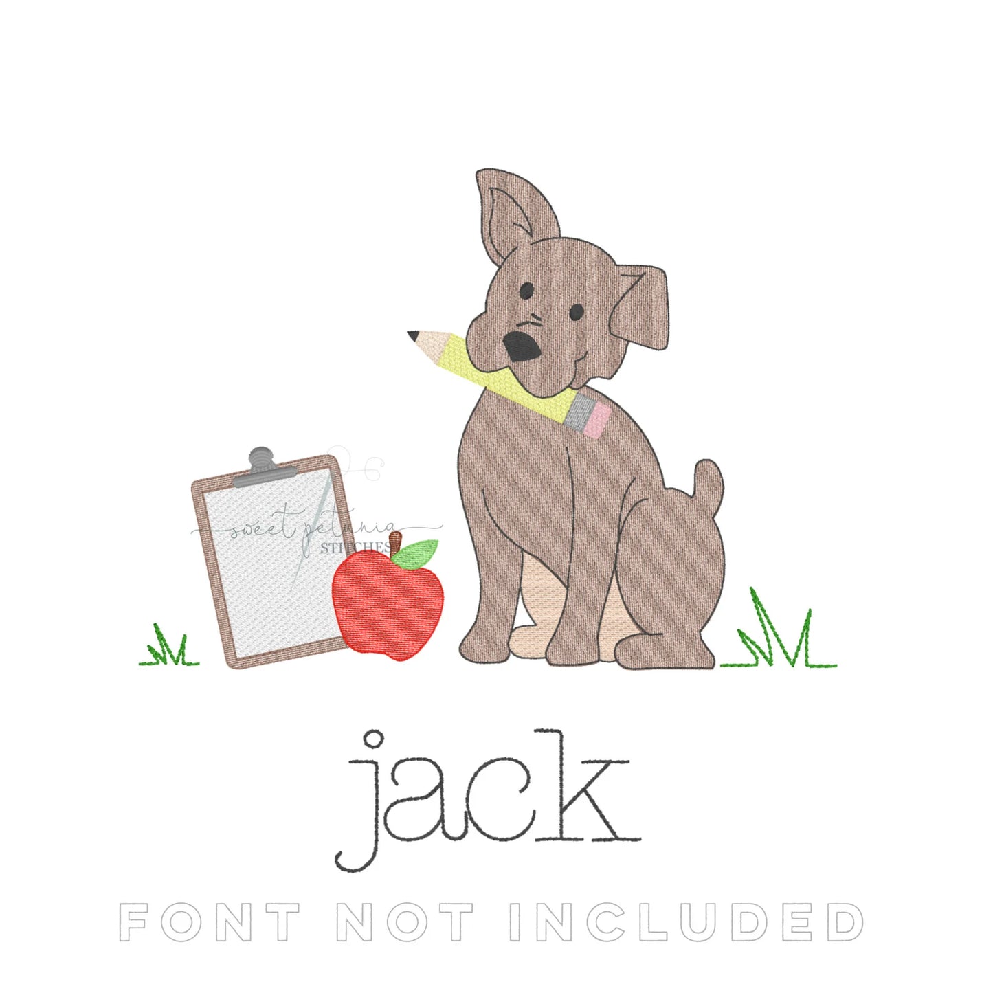 2757 - BOY PUP WITH CLIPBOARD - SKETCH CHILD SHIRT