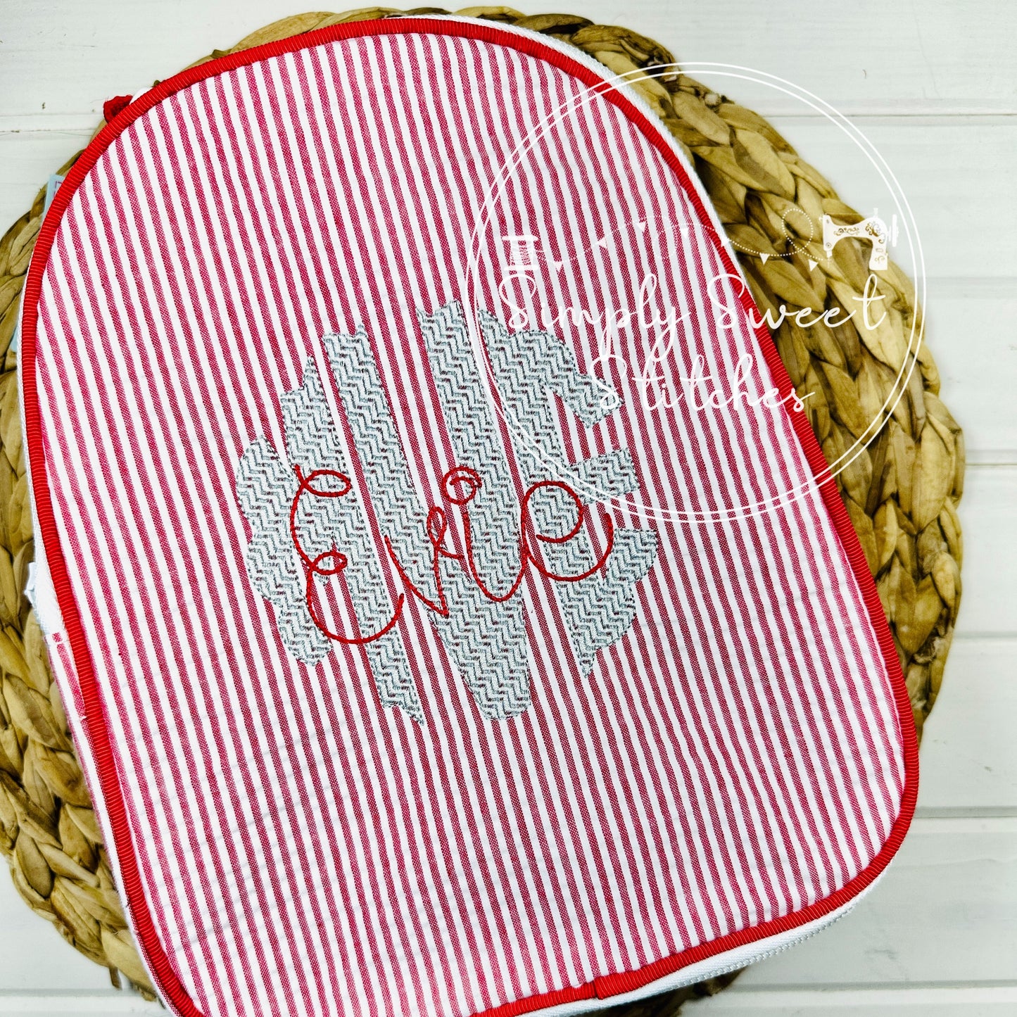 1356 - GIRLS SCALLOPED MONOGRAMMED WITH NAME GUMDROP - LUNCHBOX