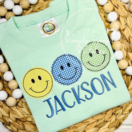 2519 - SMILEY FACE TRIO - SKETCH CHILD SHIRT