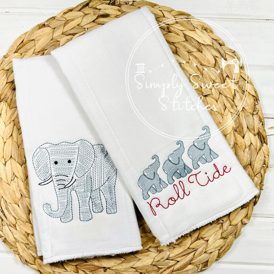 1711 - ELEPHANT BUNDLE - BURP CLOTH