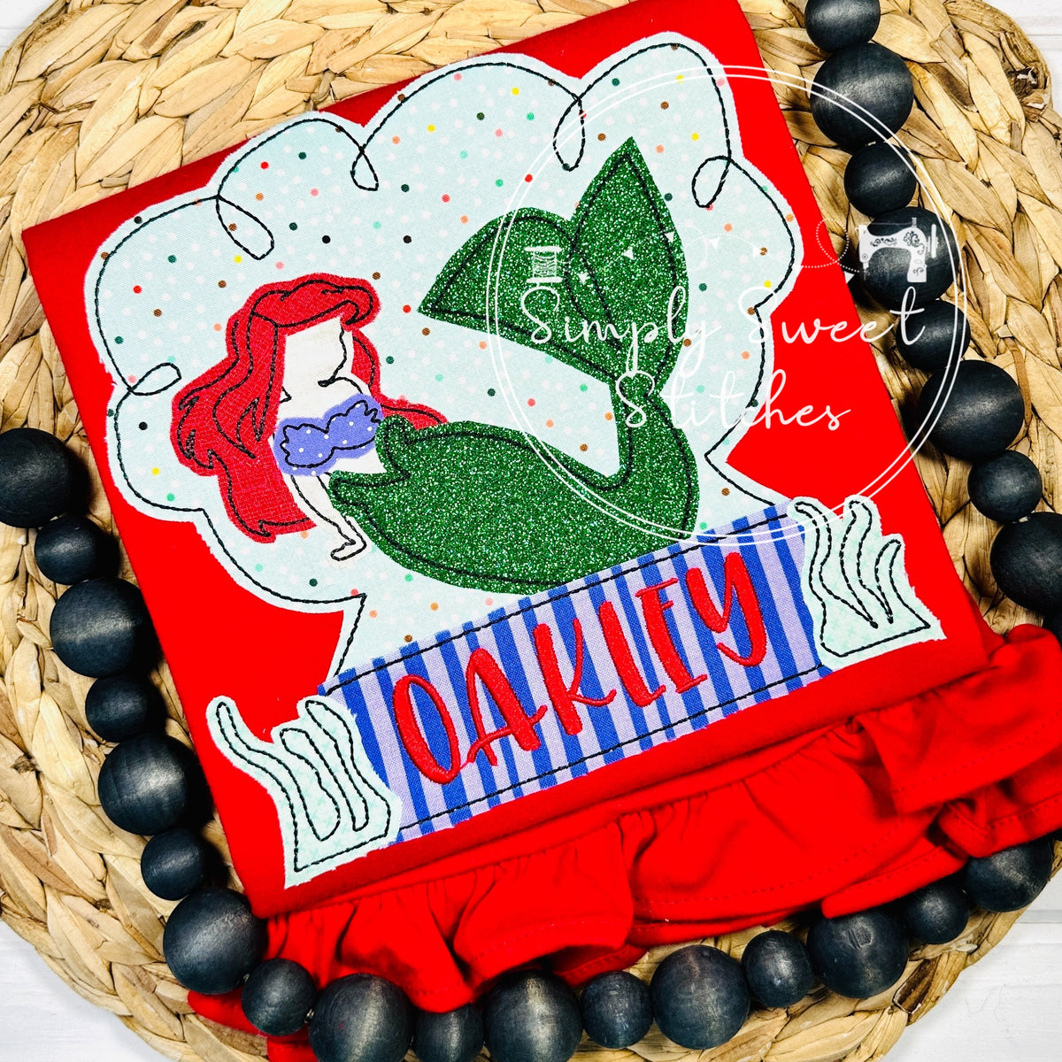 2491 - SEASHELL MERMAID - APPLIQUE CHILD SHIRT