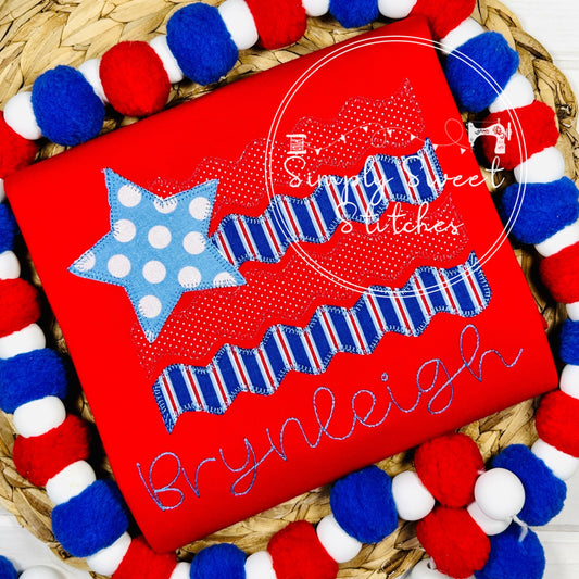 1694 - STAR PATRIOTIC FLAG - APPLIQUE CHILD SHIRT