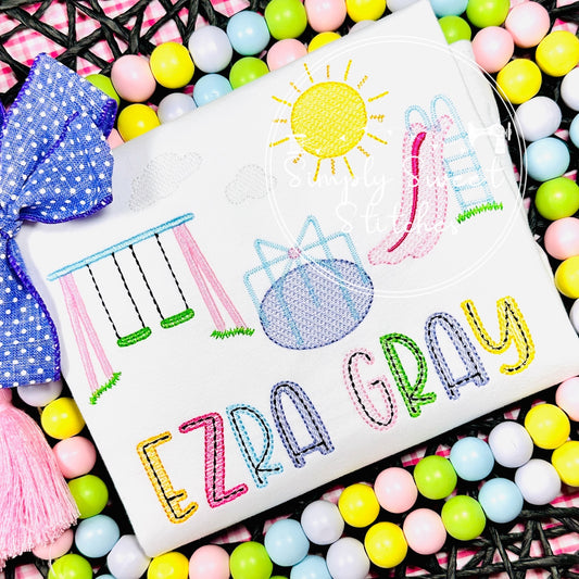 2558 - GIRL SCHOOL PLAYGROUND - SKETCH CHILD SHIRT