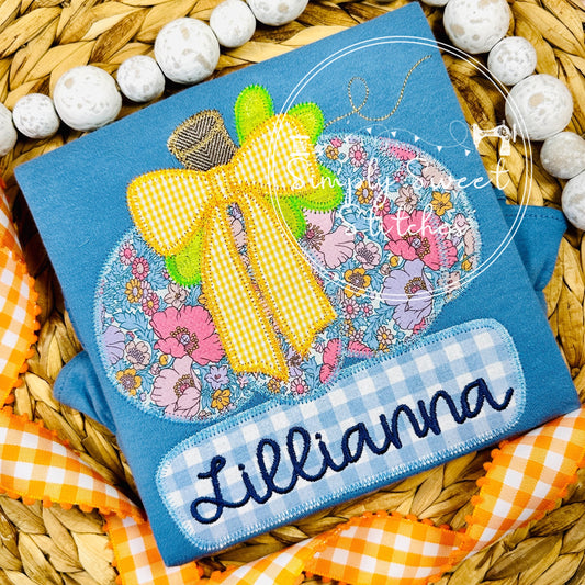 2592 - GIRL PUMPKIN - APPLIQUE CHILD SHIRT