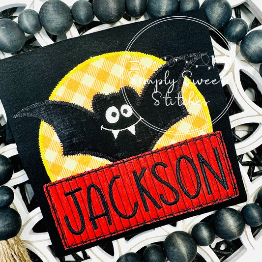 2571 - BATTY MOON BOY - APPLIQUE CHILD SHIRT