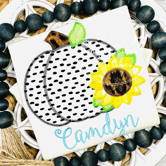 1198 - SUNFLOWER PUMPKIN - APPLIQUE CHILD SHIRT