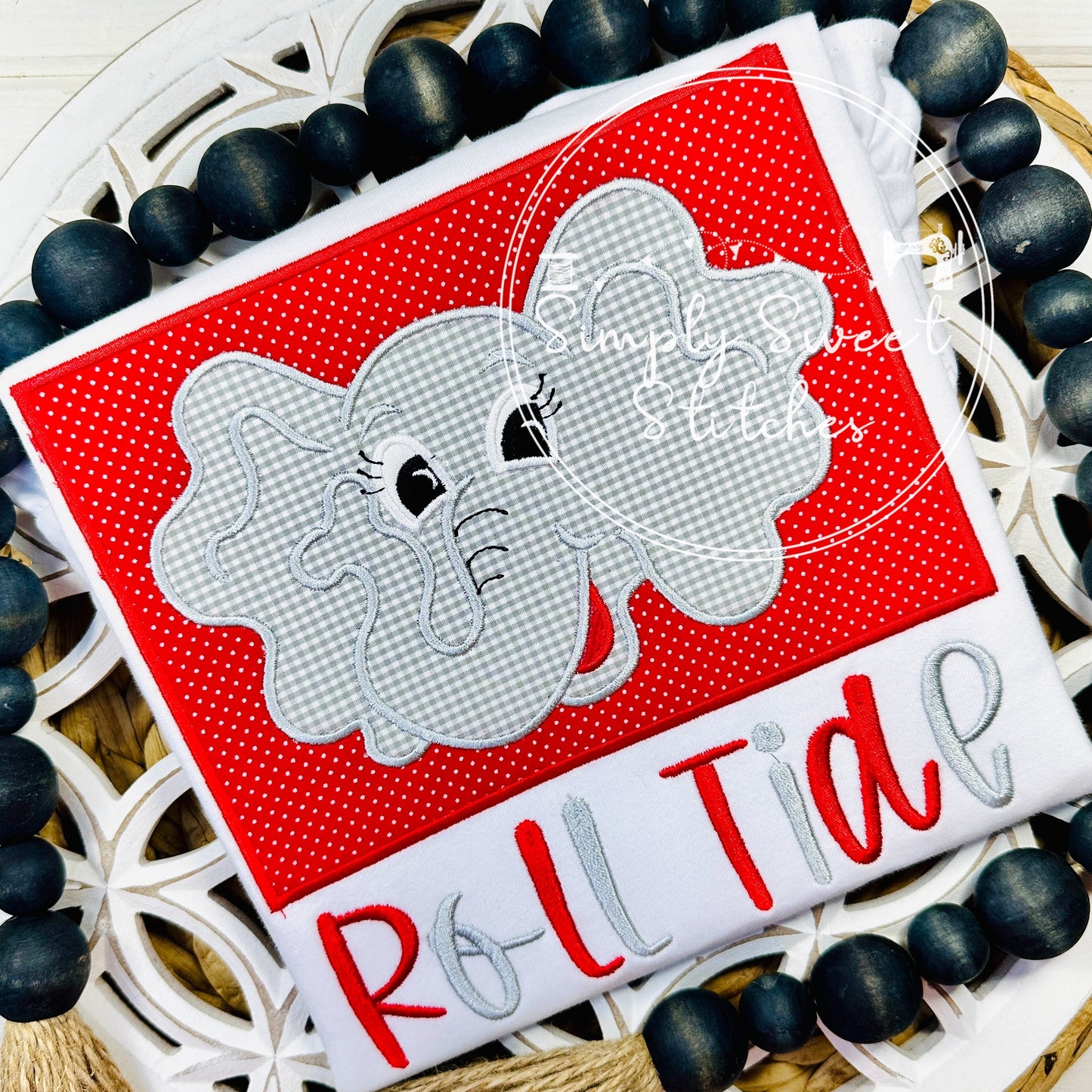 1089 - ELEPHANT FACE IN BOX - APPLIQUE CHILD SHIRT