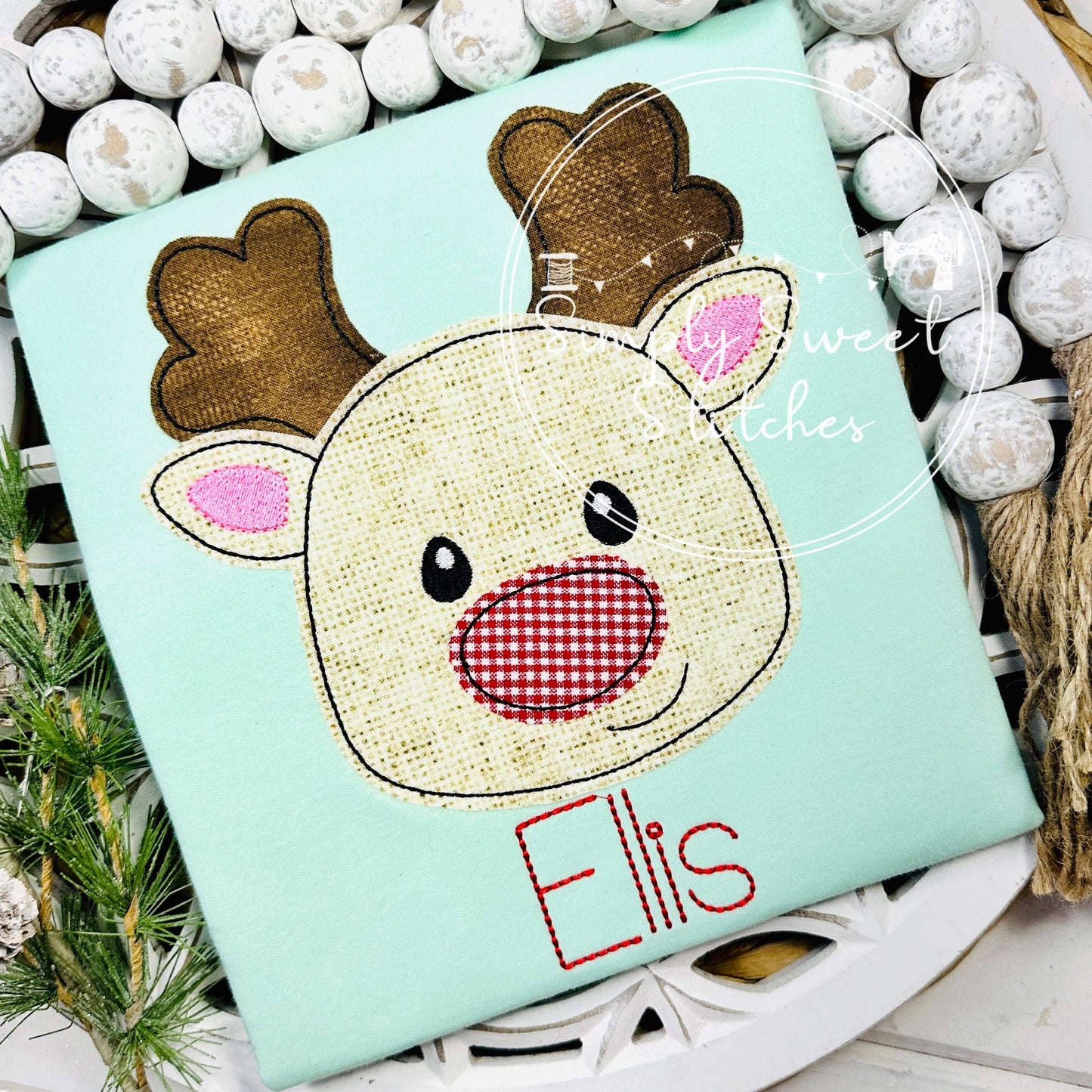 5612 - BOY REINDEER APPLIQUE - CHILD SHIRT