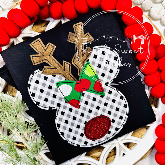 2669 - MISS MOUSE REINDEER - APPLIQUE CHILD SHIRT