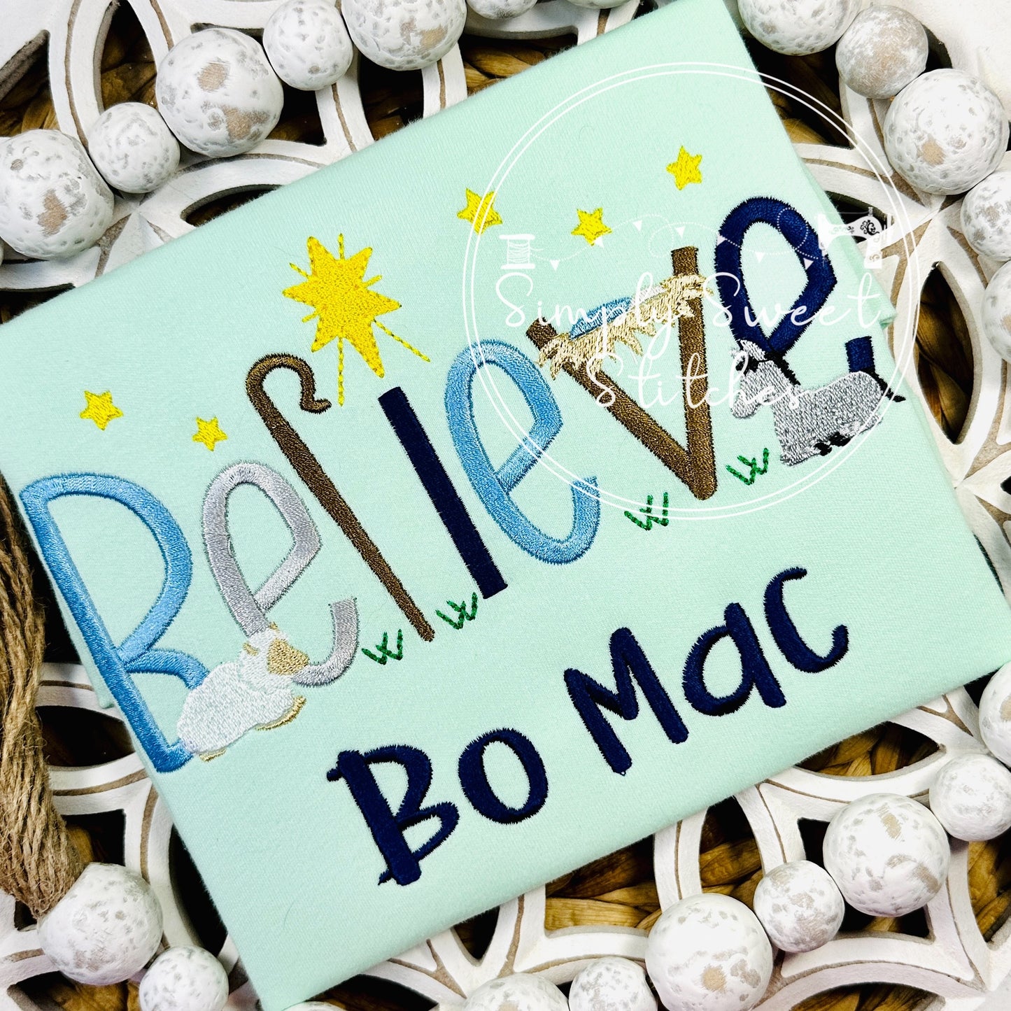 2677 - BELIEVE - EMBROIDERY CHILD SHIRT