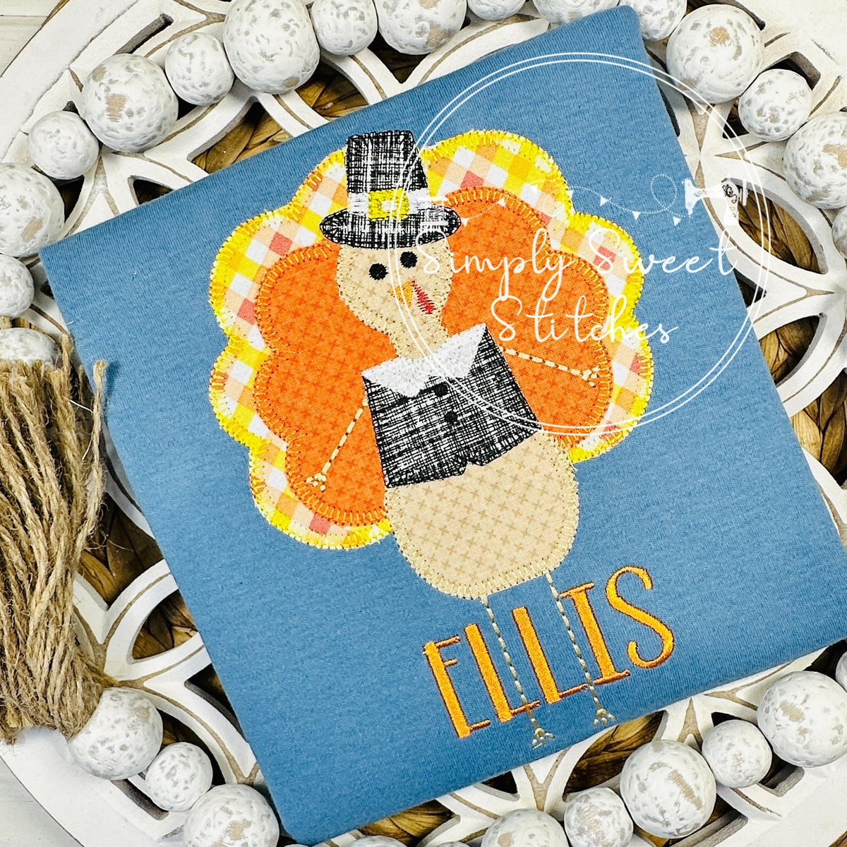 2824 - PILGRAM TURKEY BOY | APPLIQUE CHILD SHIRT