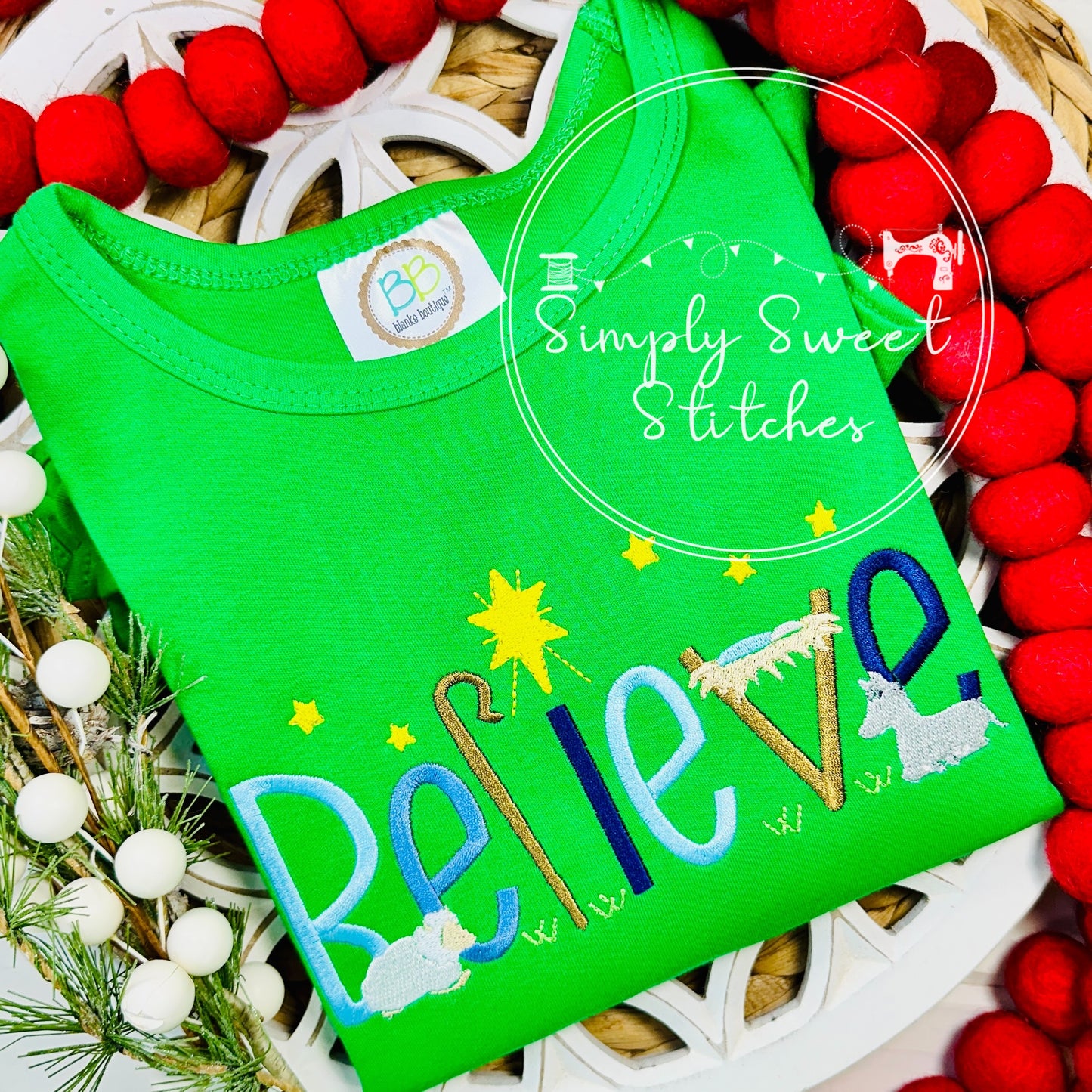 2677 - BELIEVE - EMBROIDERY CHILD SHIRT