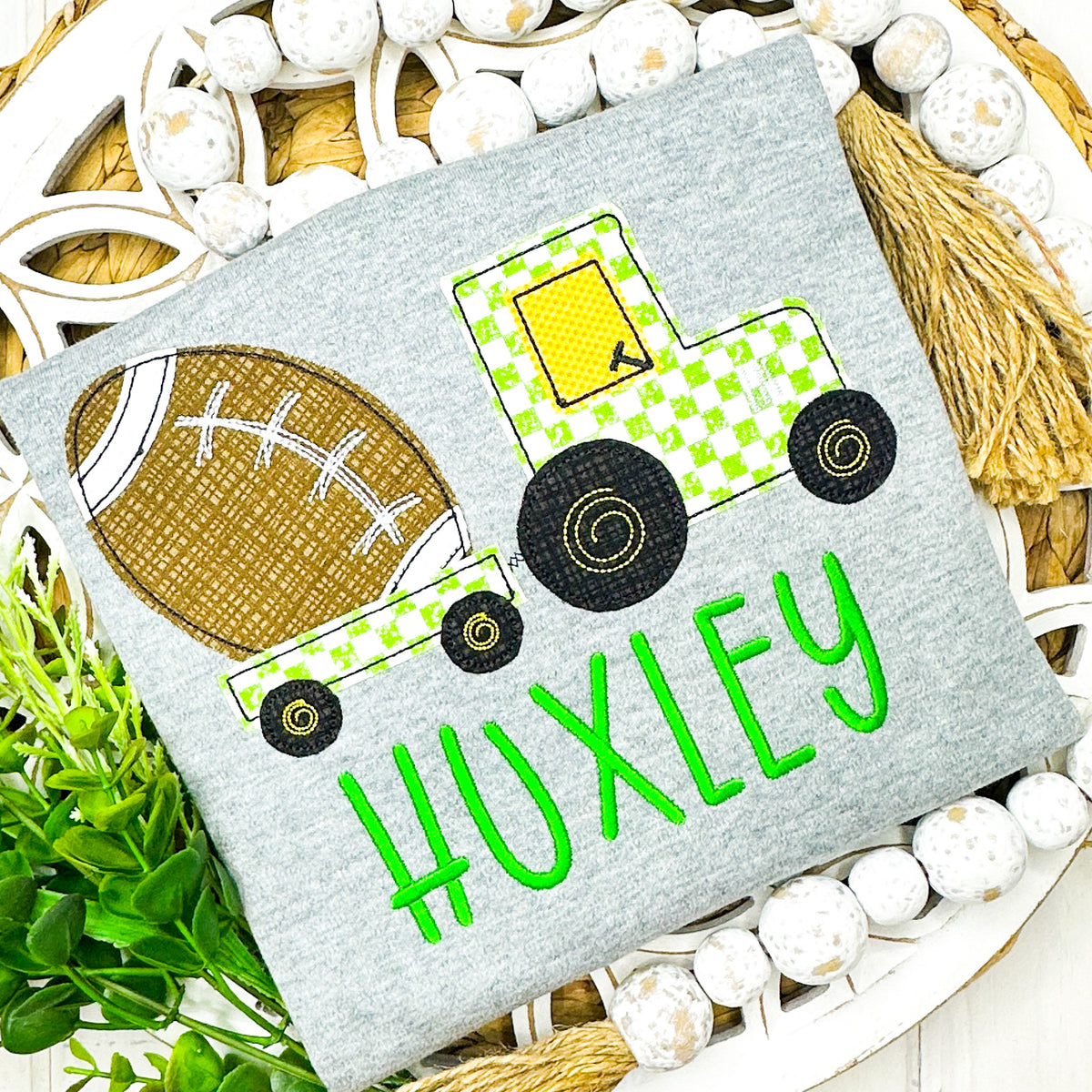 1816 - FOOTBALL TRACTOR - APPLIQUE CHILD SHIRT