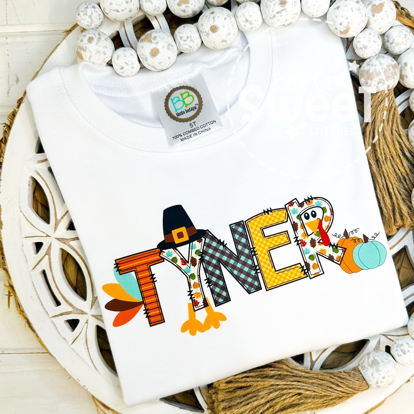 2847 - THANKSGIVING ALPHA - HEAT PRESS CHILD SHIRT