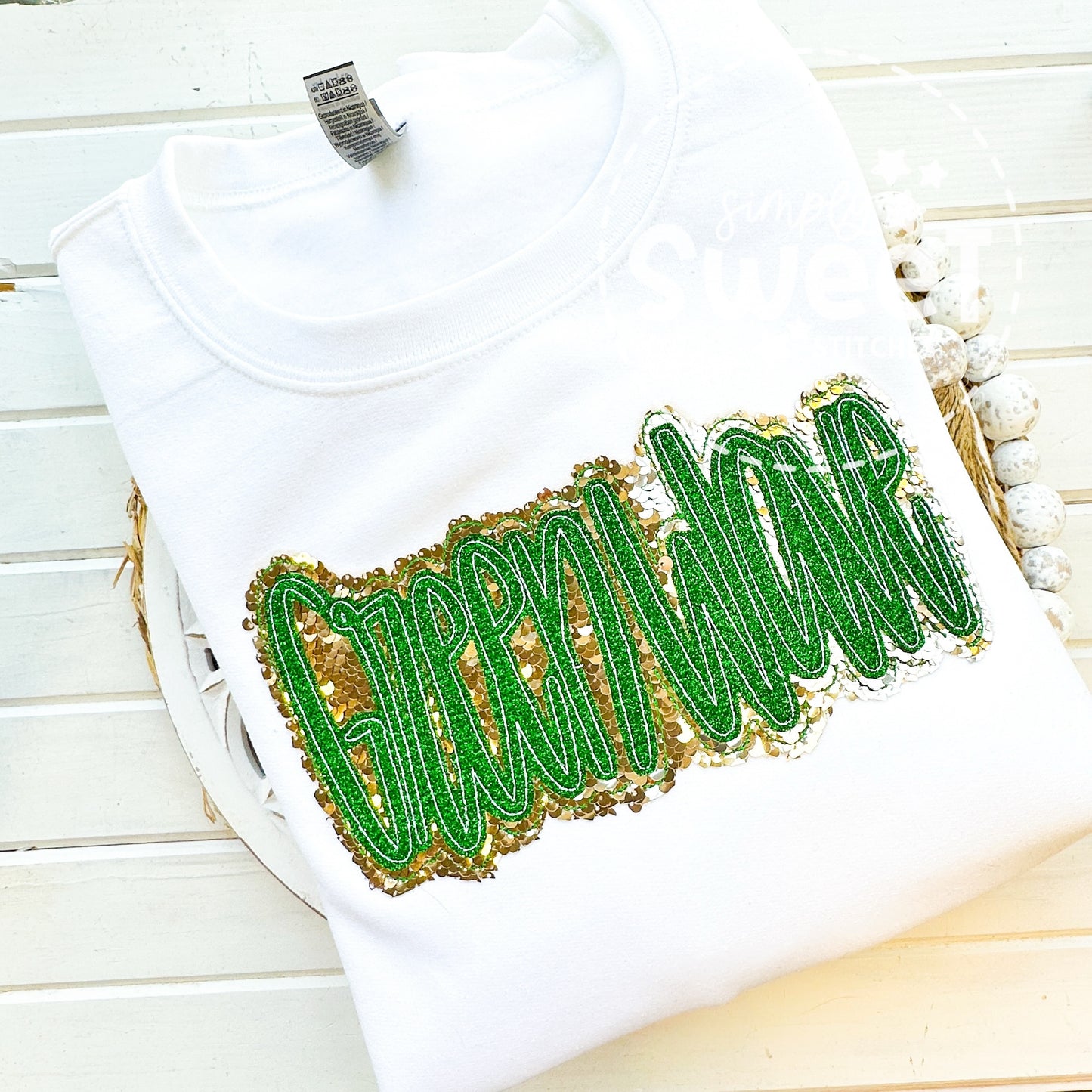 2849 - Greenwave Football Sequin - Adult Sweatshirt