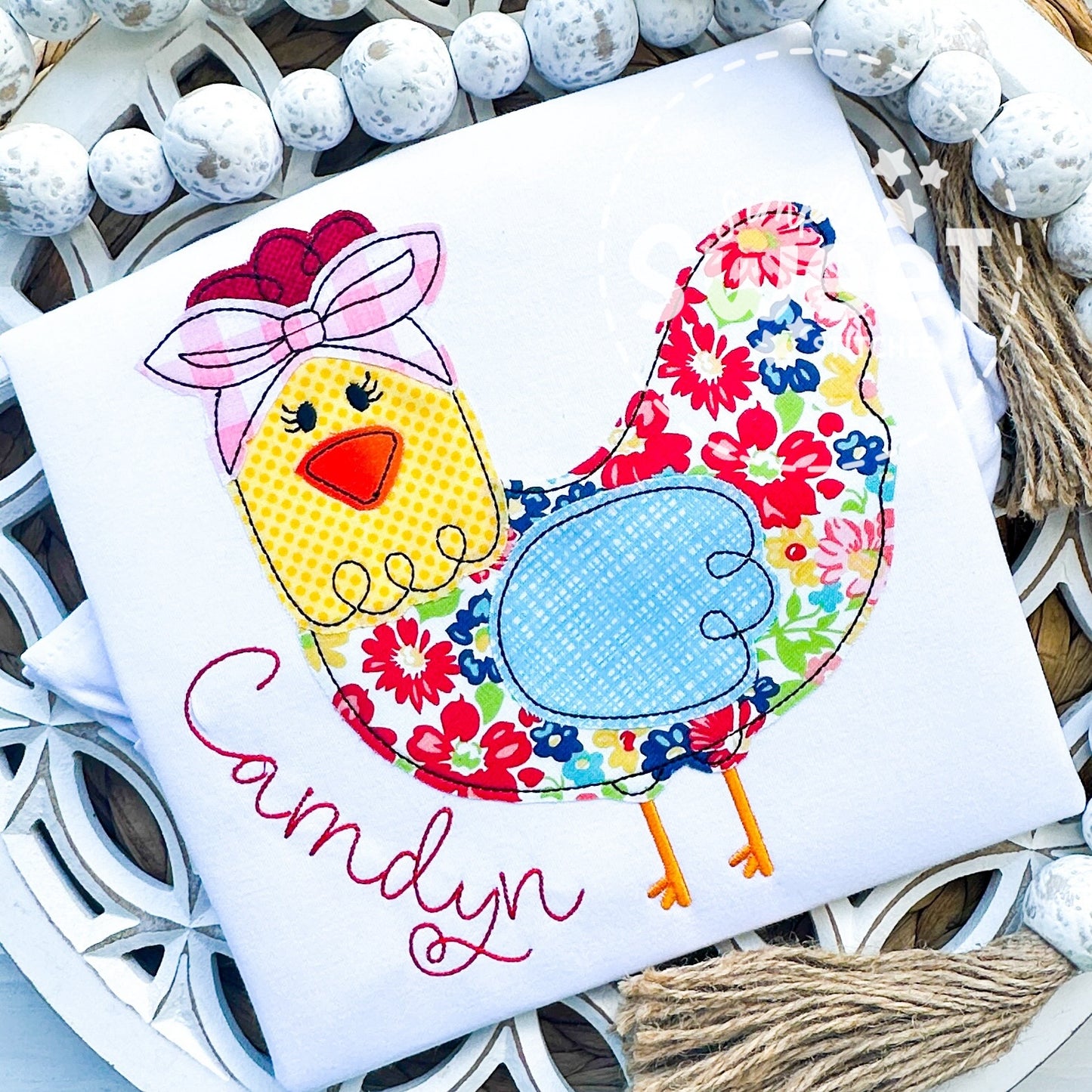 2870 - CHICKEN - APPLIQUE CHILD SHIRT