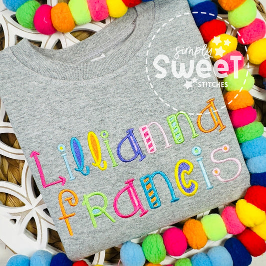 2711 - QUIRKY NAME ALPHA - EMBROIDERY CHILD SHIRT