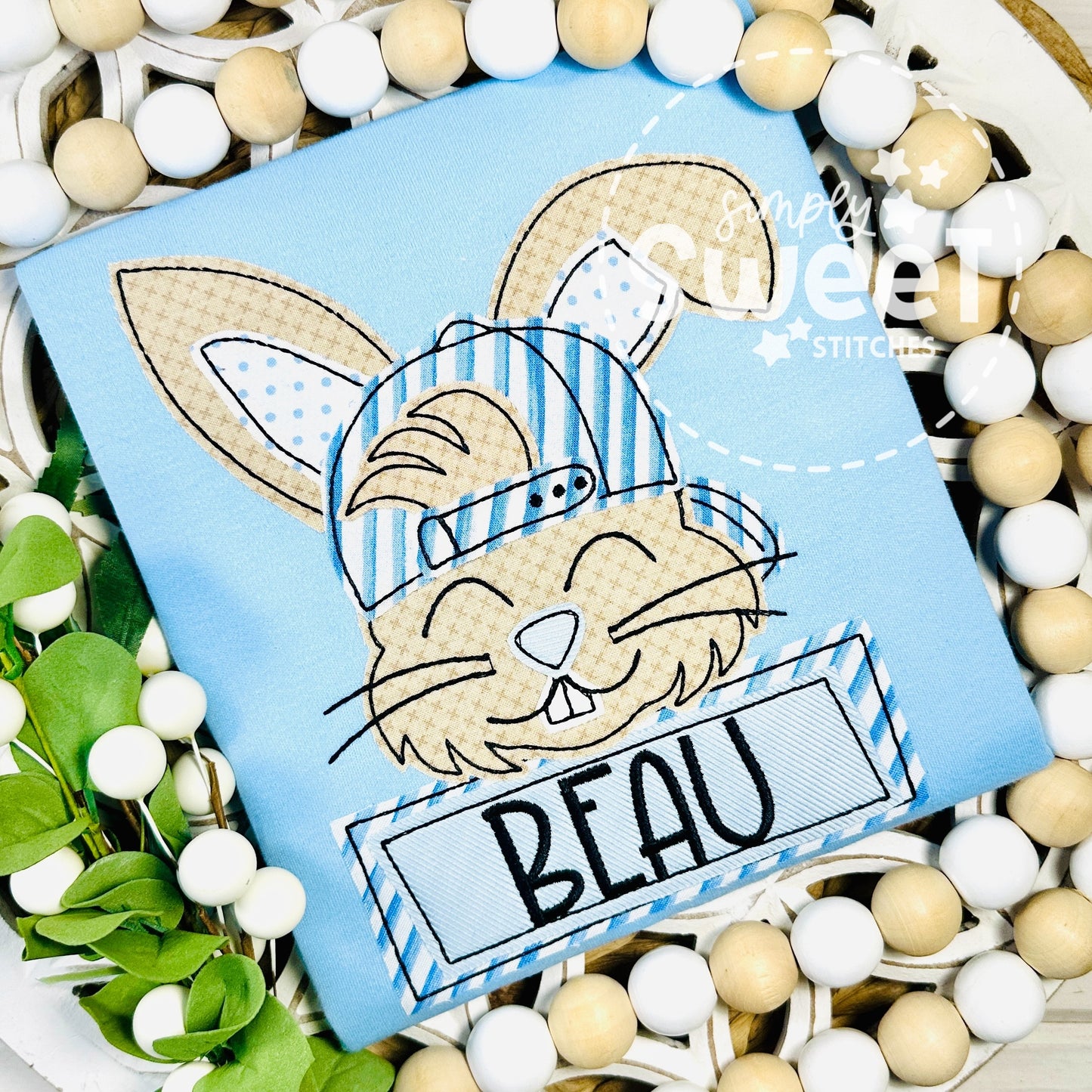2725 - BOY BUNNY WITH CAP - APPLIQUE CHILD SHIRT