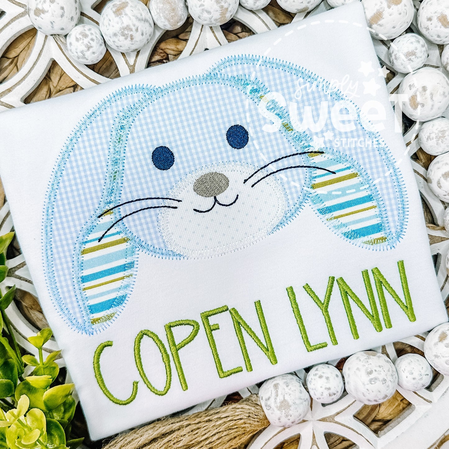 2991 | EASTER BUNNY FACE BOY | APPLIQUE CHILD SHIRT