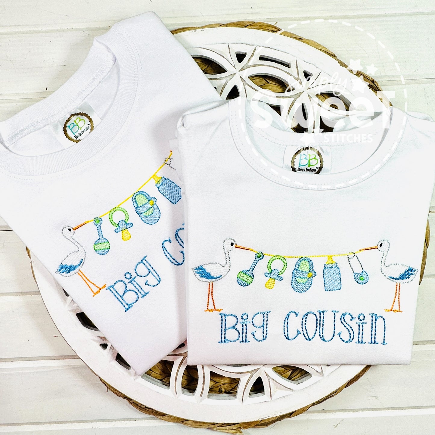 2721 - BIG COUSIN STORK BUNTING - APPLIQUE CHILD SHIRT