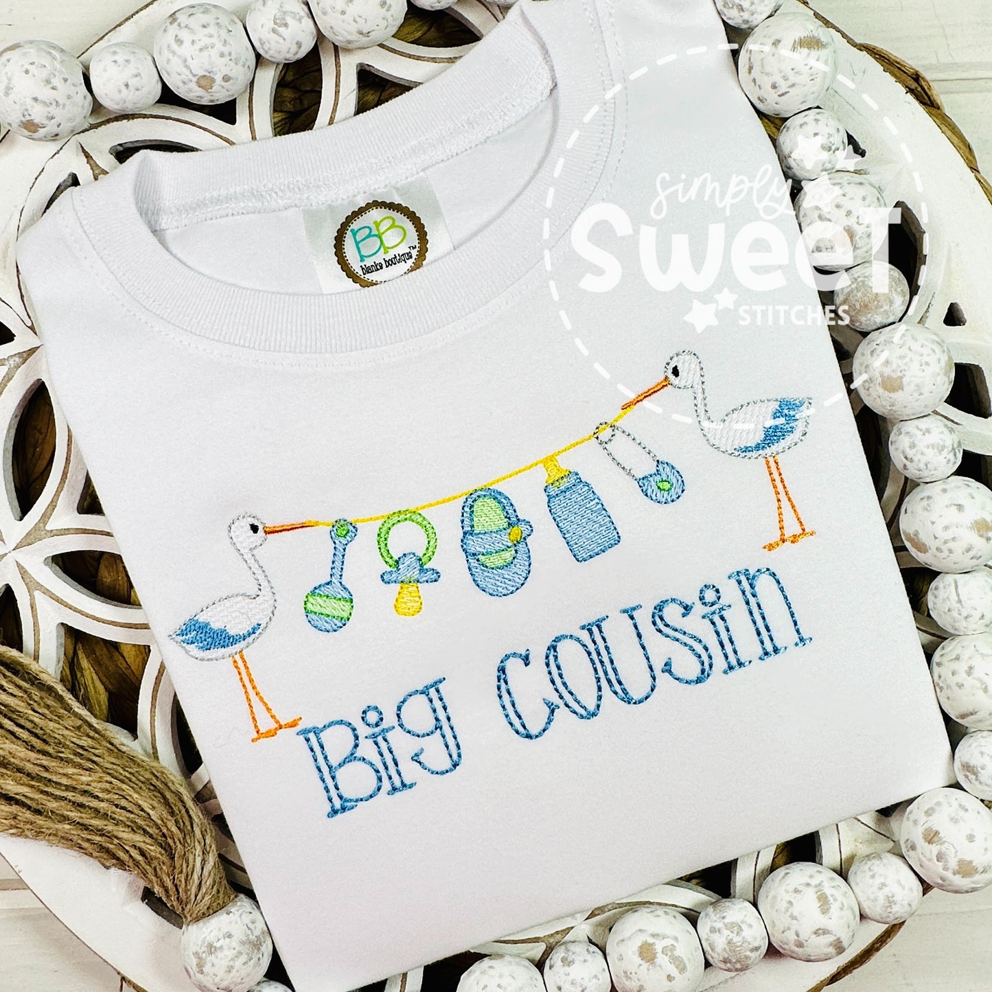 2721 - BIG COUSIN STORK BUNTING - APPLIQUE CHILD SHIRT