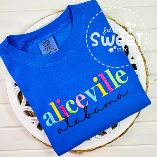 2714 - ALICEVILLE CITY & STATE - EMBROIDERY ADULT SHIRT