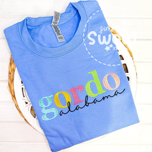 2714 - GORDO CITY & STATE - EMBROIDERY ADULT SHIRT