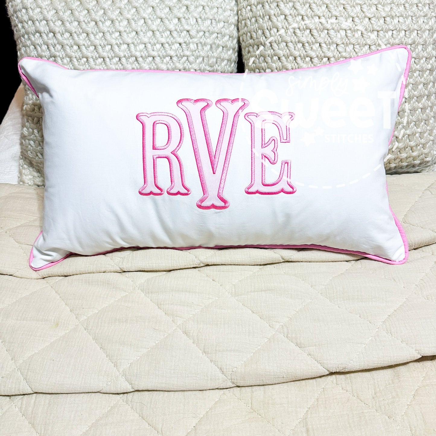 2715 - APPLIQUE NAME / MONOGRAM THROW PILLOW COVER