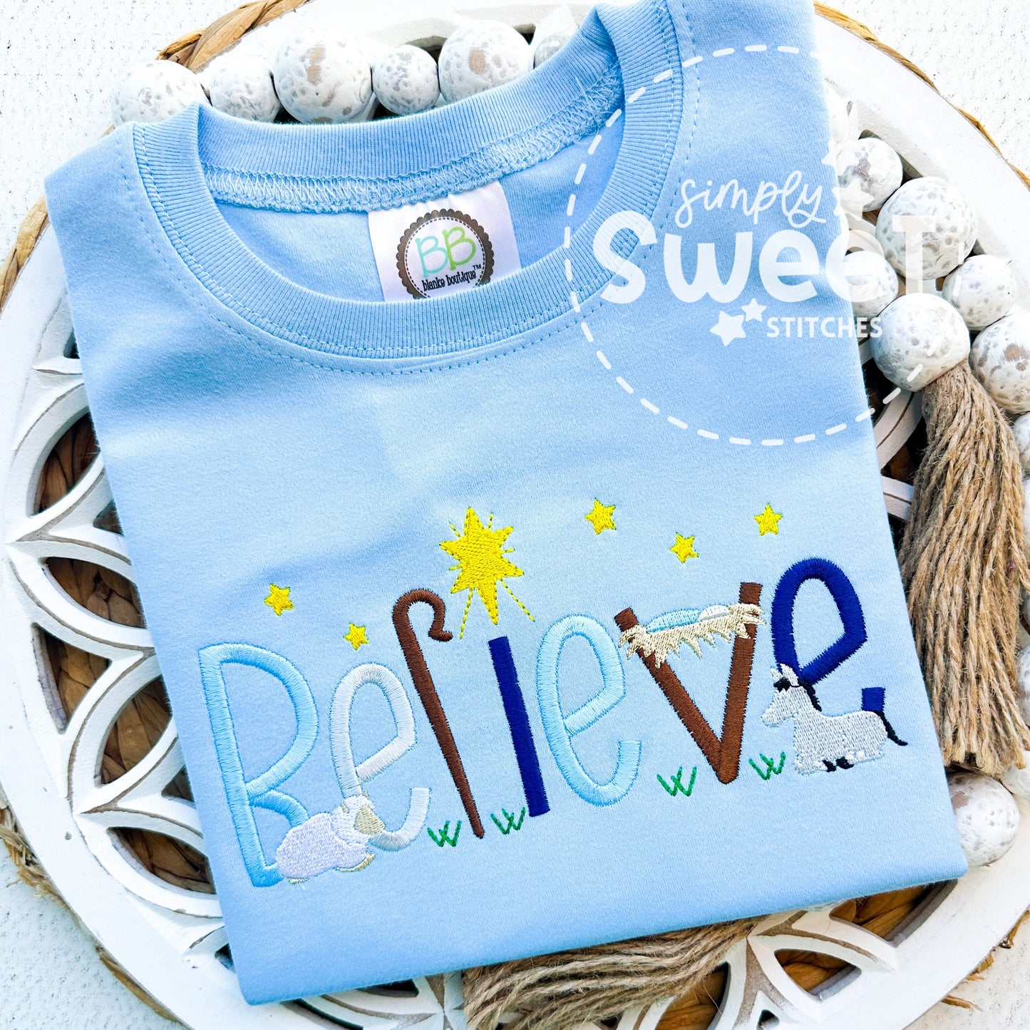 2677 - BELIEVE - EMBROIDERY CHILD SHIRT