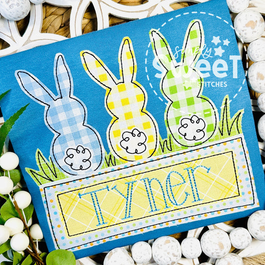 2726 - BOY BUNNY TRIO - APPLIQUE CHILD SHIRT