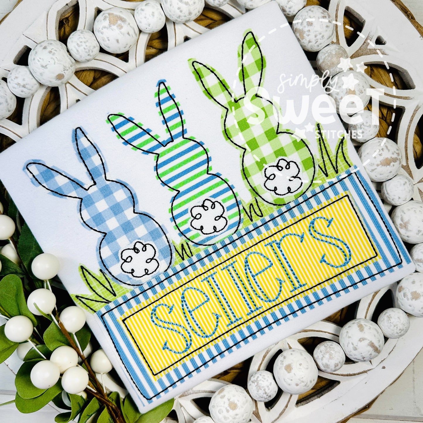 2726 - BOY BUNNY TRIO - APPLIQUE CHILD SHIRT