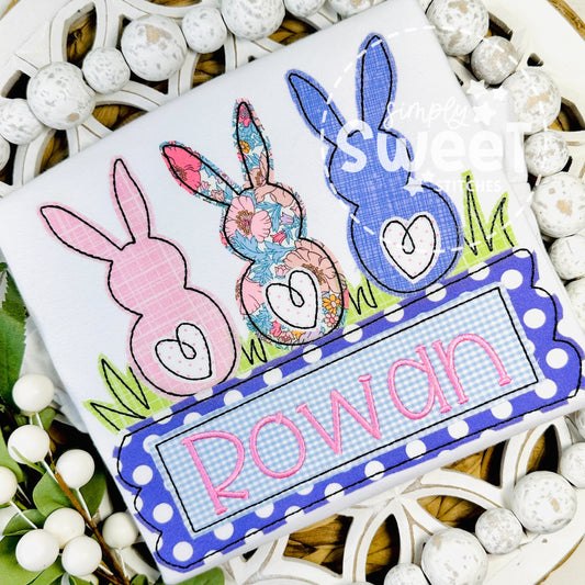 2726 - GIRL BUNNY TRIO - APPLIQUE CHILD SHIRT