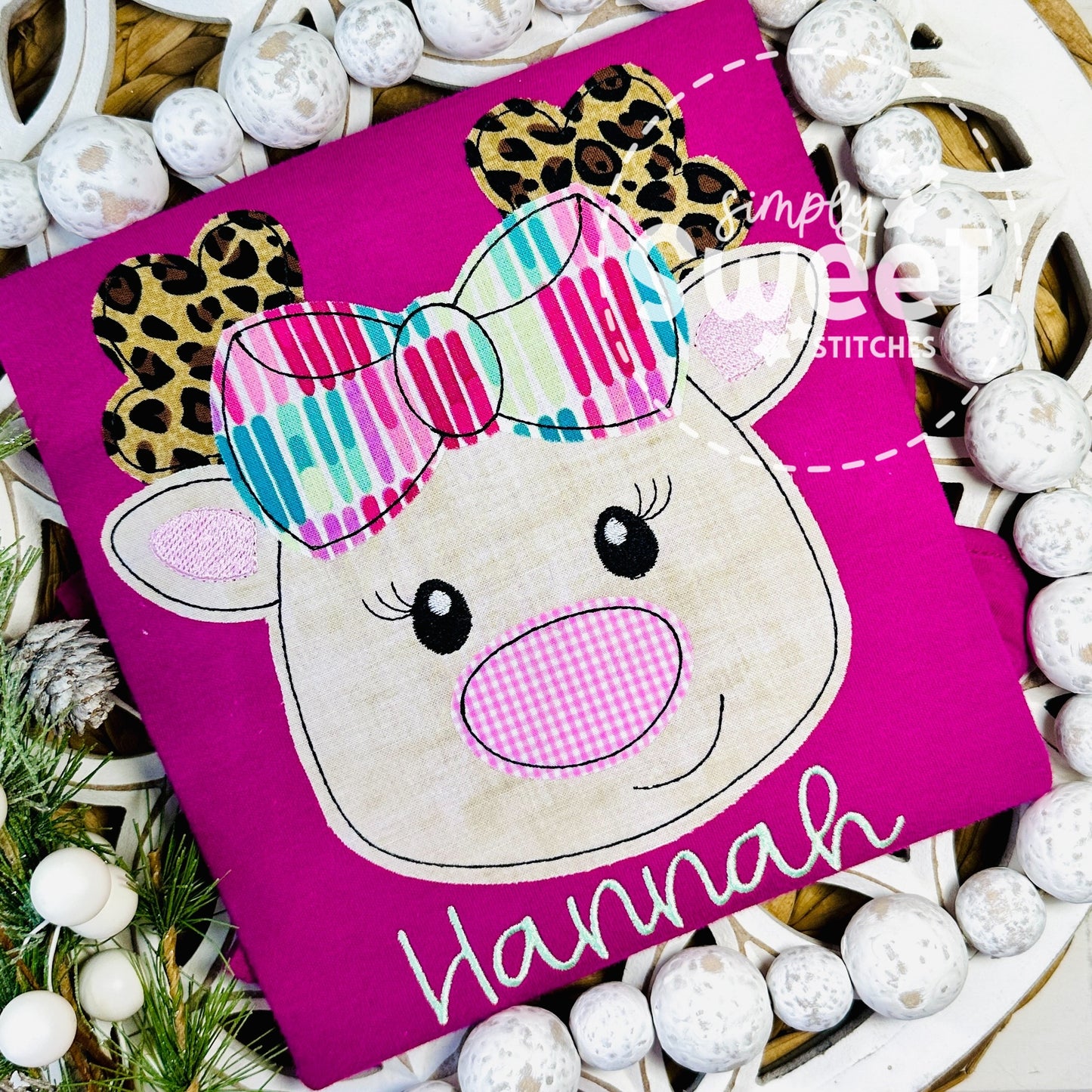 2668 - GIRL REINDEER - APPLIQUE CHILD SHIRT