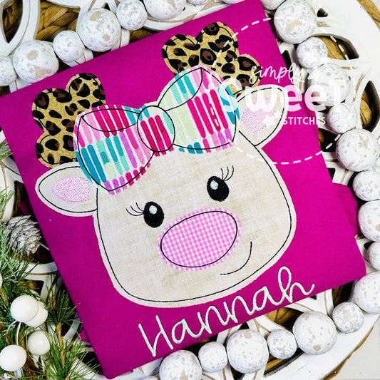 2668 - GIRL REINDEER - APPLIQUE CHILD SHIRT