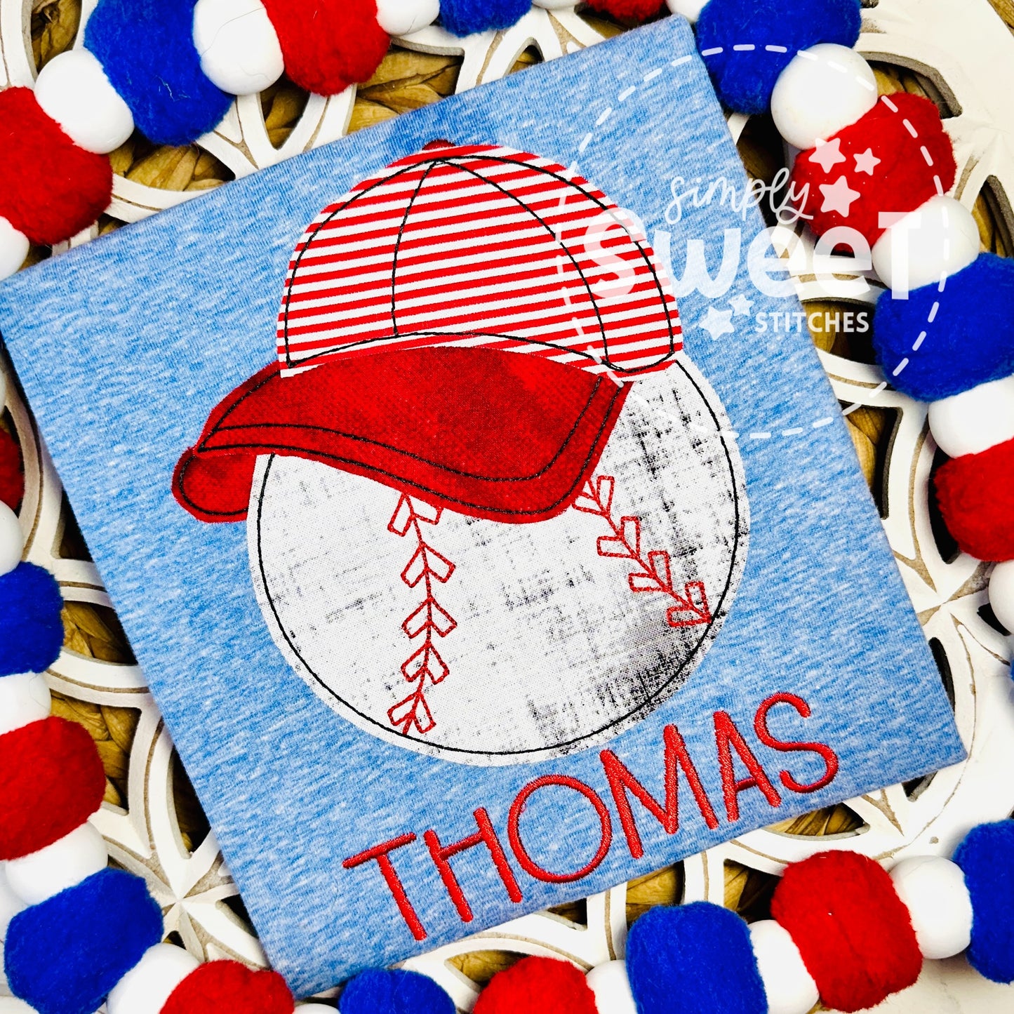 2730 - BASEBALL WITH CAP - APPLIQUE CHILD SHIRT