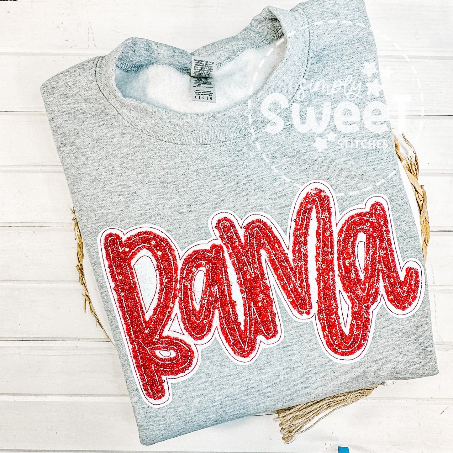 2849 - Bama Sequins Double Stack Applique - Adult Sweatshirt