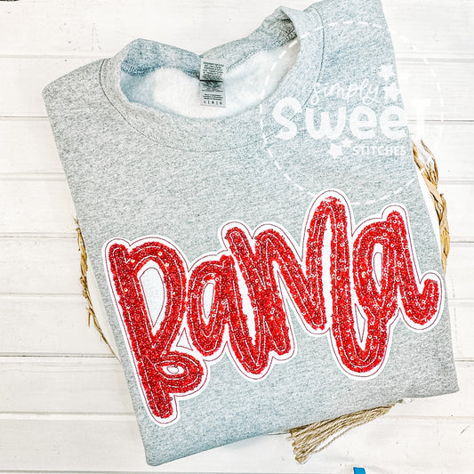 2849 - Bama Sequins Double Stack Applique - Adult Sweatshirt