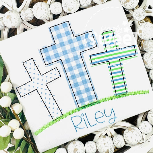 2469 - CROSS TRIO BOY - APPLIQUE CHILD SHIRT