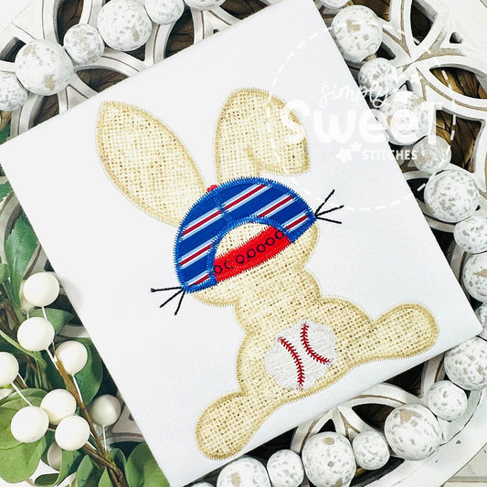 2473 - BASEBALL BUNNY - APPLIQUE CHILD SHIRT