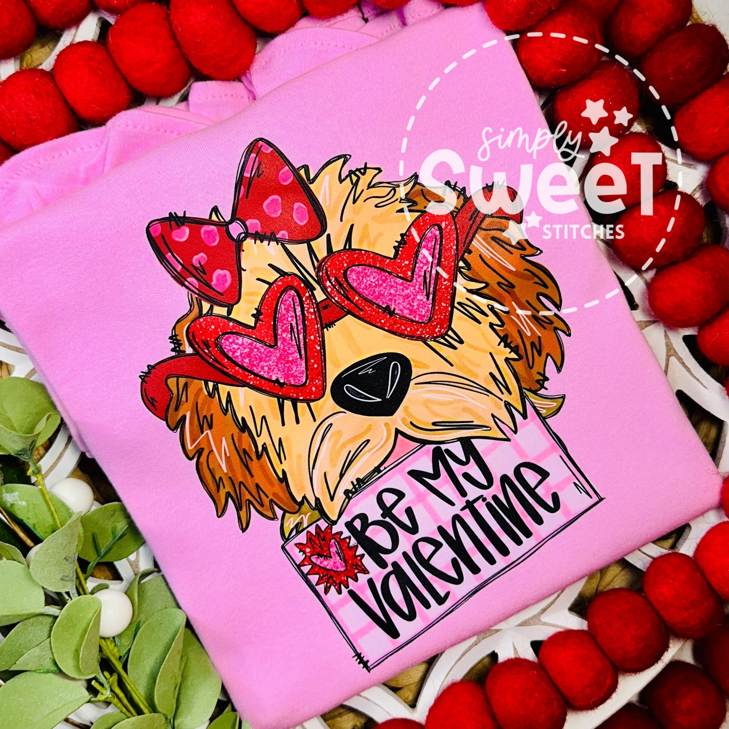 2684 - BE MY VALENTINE PUP - HEAT PRESS CHILD SHIRT