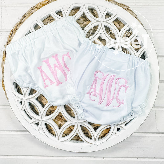 1209 - GIRLS MONOGRAMMED - DIAPER COVER