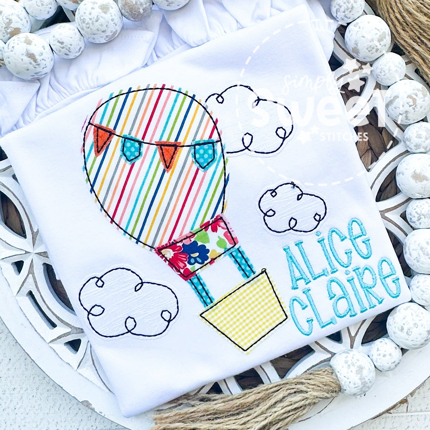 2917 | HOT AIR BALLOON | APPLIQUE CHILD SHIRT