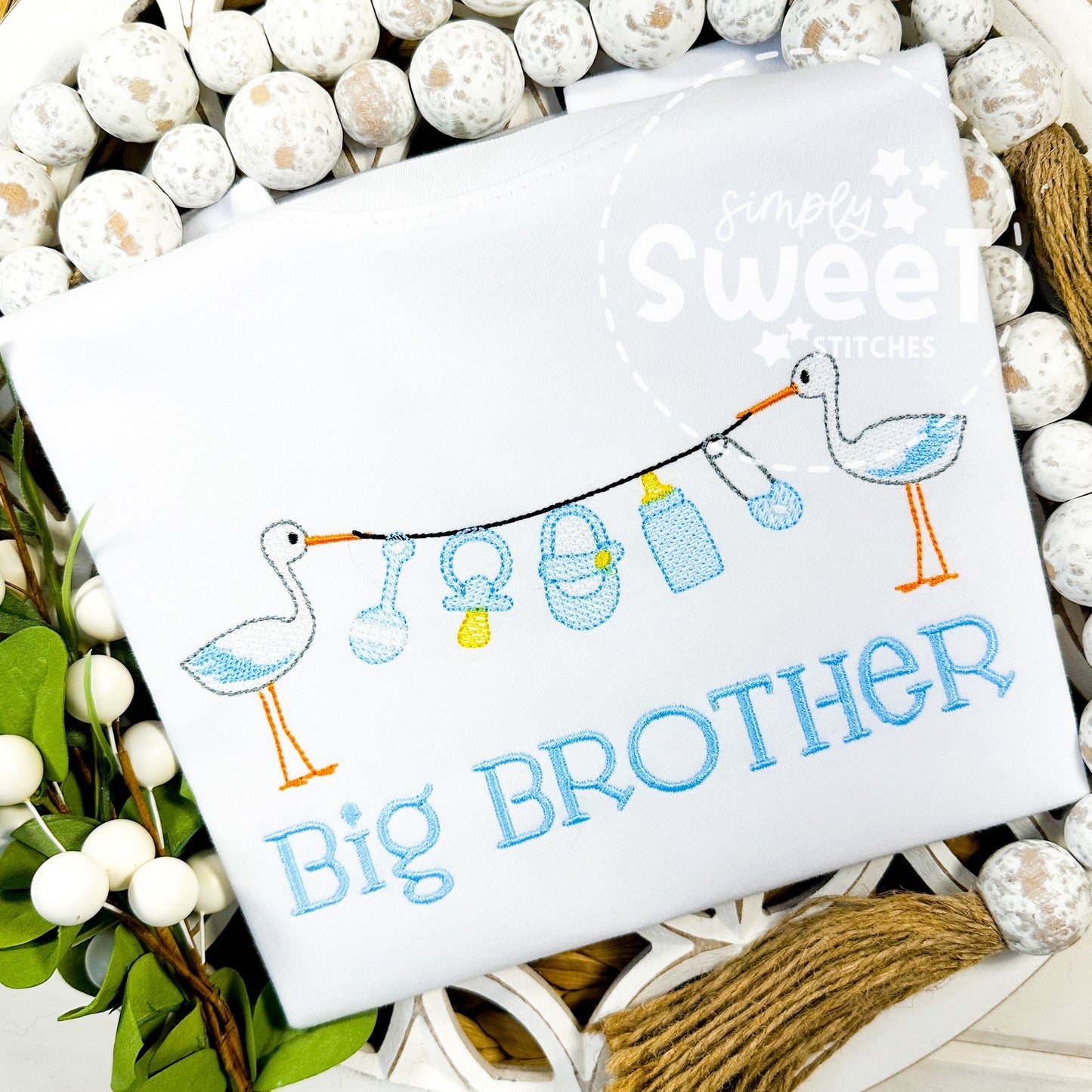 2835 - BIG BROTHER STORK BUNTING - APPLIQUE CHILD SHIRT