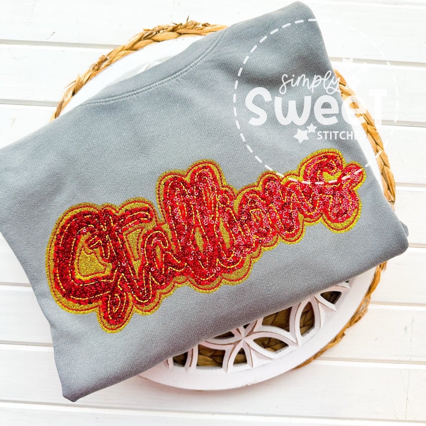 2849 - Stallions Sequins Double Stack Applique - Adult Sweatshirt