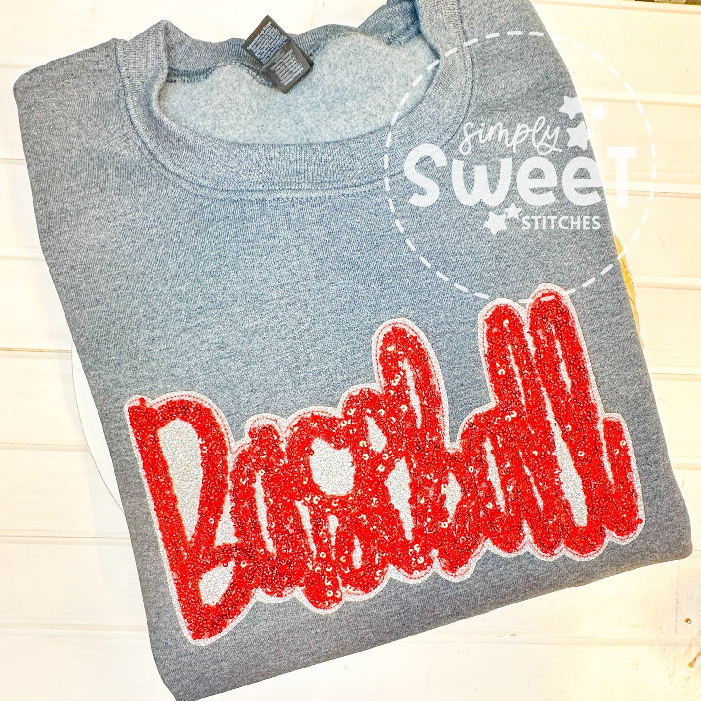 2849 - Baseball Sequin - Adult Sweatshirt