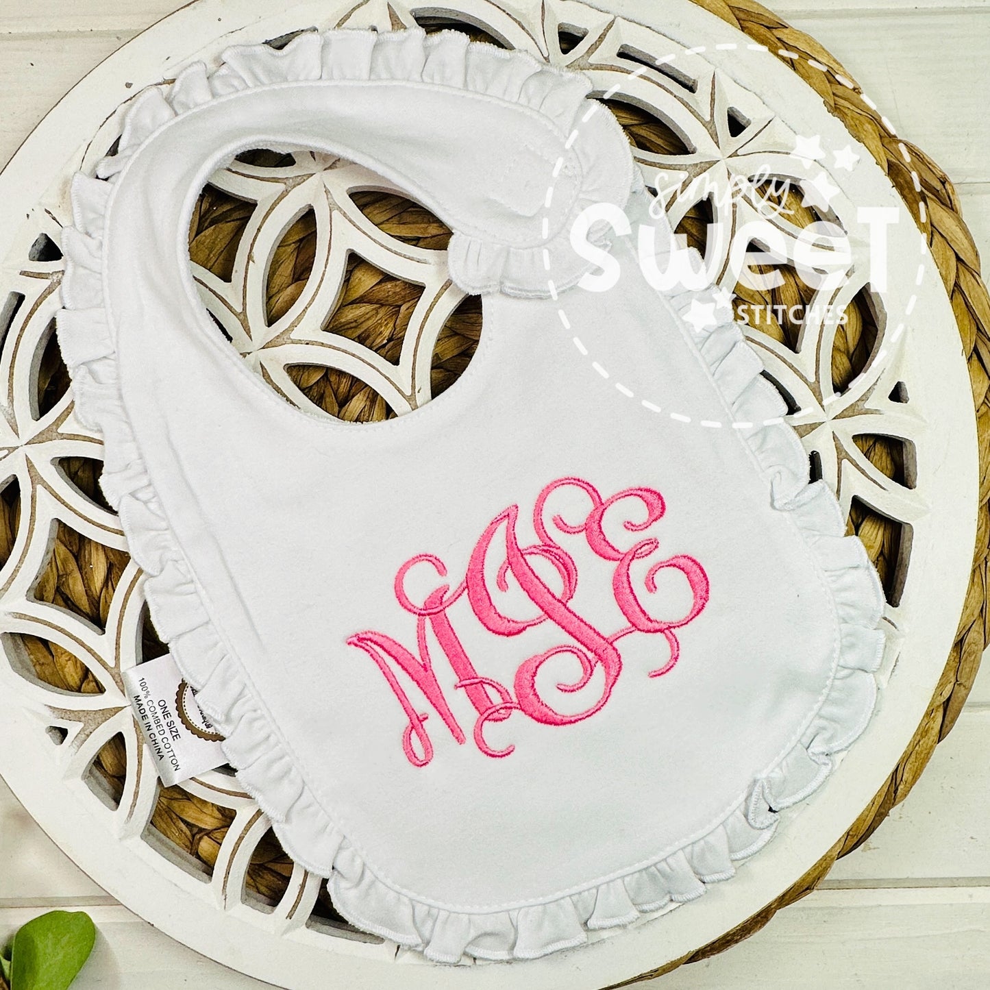 2043 - GIRLS MONOGRAM - BIB