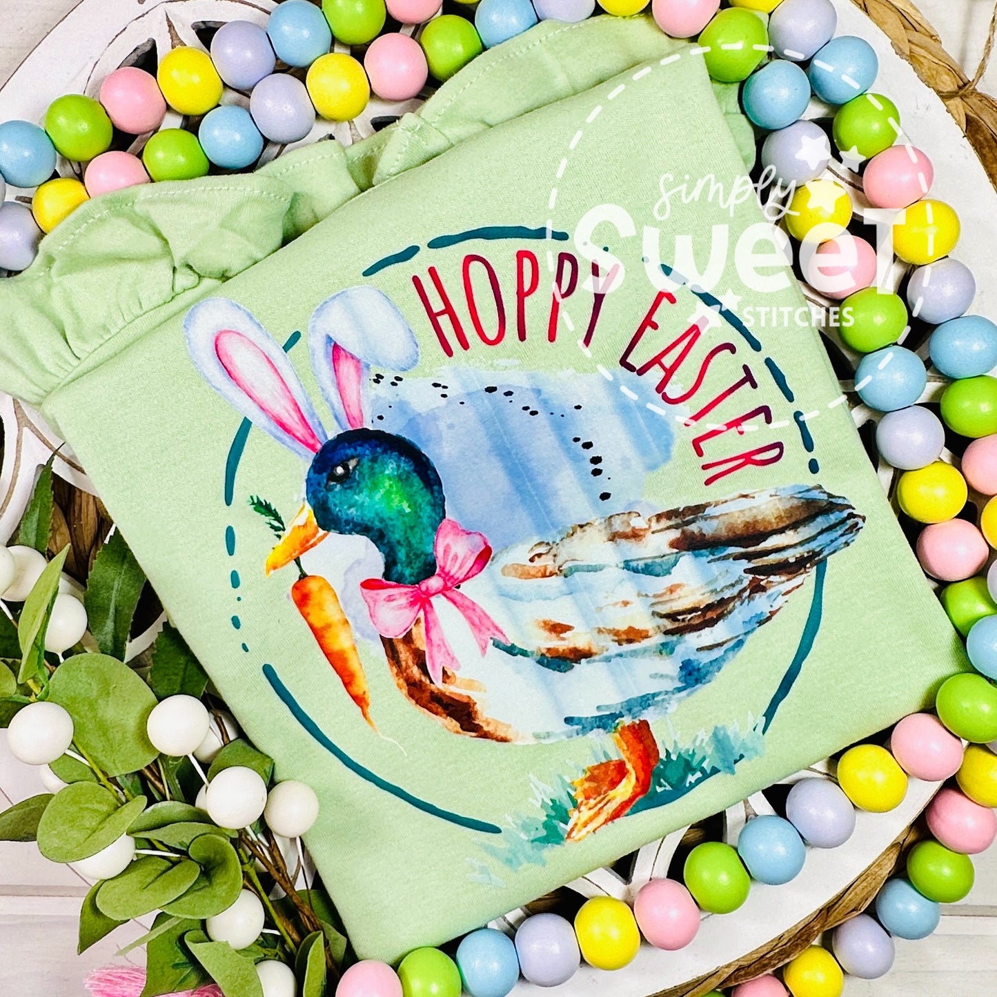 2700 - HOPPY EASTER DUCK - HEAT PRESS CHILD SHIRT