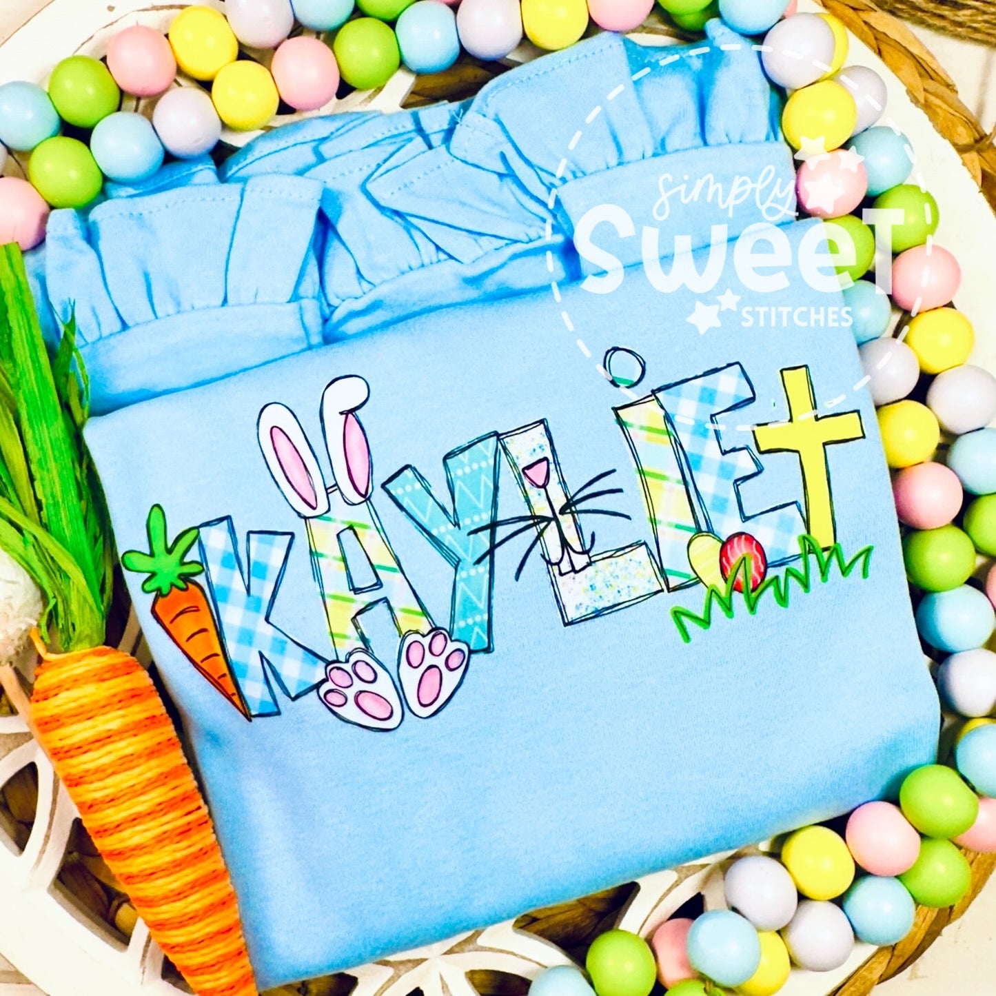 2697 - EASTER NAME ALPHA - HEAT PRESS CHILD SHIRT