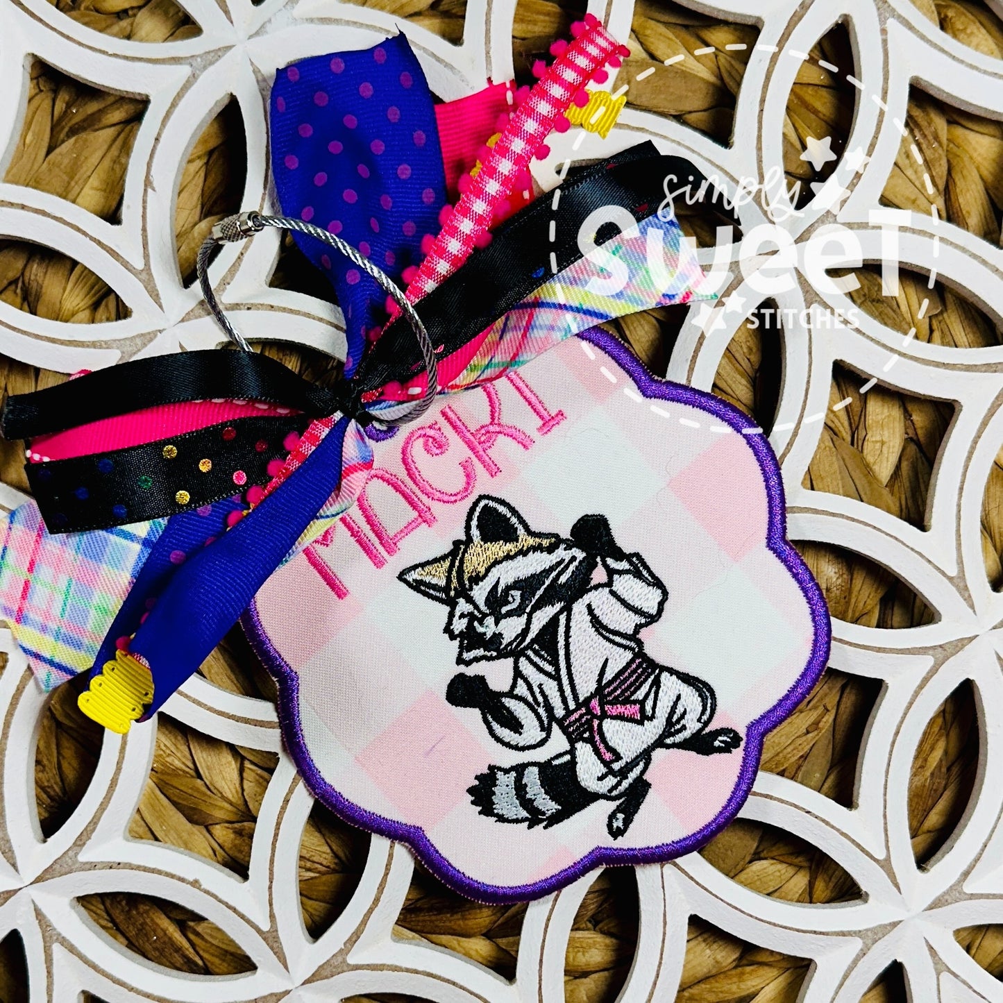 2701 - KARATE RACCOON - BAG TAG