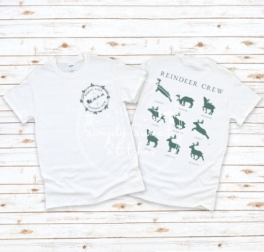 2394 - REINDEER CREW POCKET & BACK - HEAT PRESS CHILD SHIRT